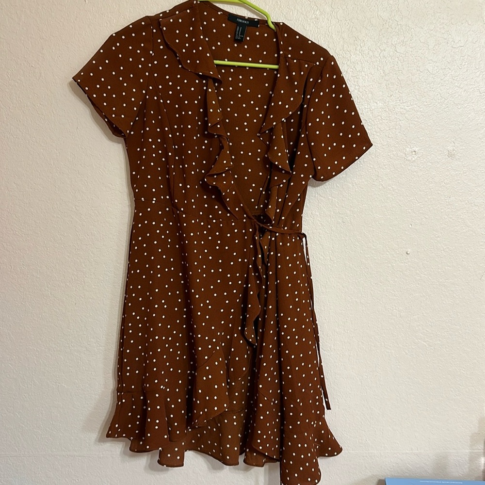 Brown Wrap Mini Dress - Forever 21